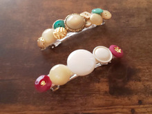 ボタンでバレッタを♪