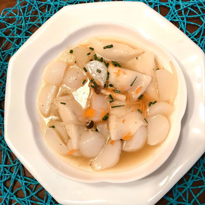 こんにゃくで低カロリーモチモチ餃子スープ