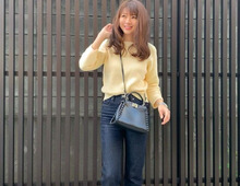 【ユニクロ】優しい春色ニットで印象UP!デニムでメンズライクがマイルール