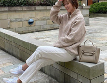 【ユニクロ】メンズらしいボリューム感♪ハーフジップセーターを男前に着こなす