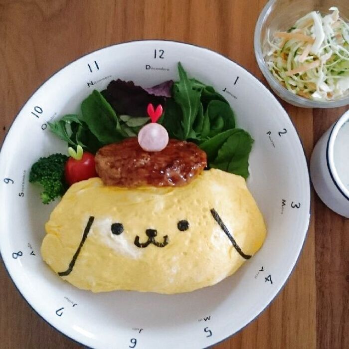 サンリオ☆ポムポムプリンのハンバーグオムライス☆
