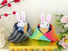 縫わずに簡単♪ 靴下うさぎのお雛様