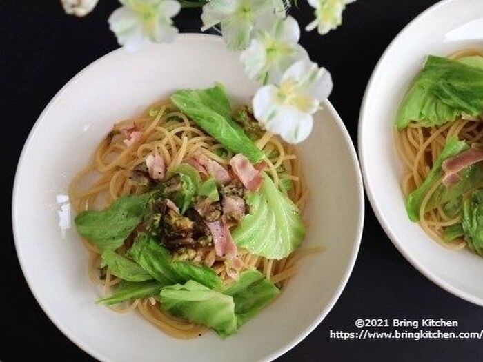 春の恵みでイタリアン♪ふきのとうの春パスタ
