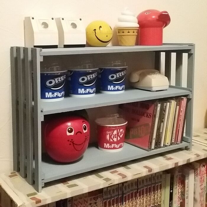 すのこ&板材で飾り棚をDIY