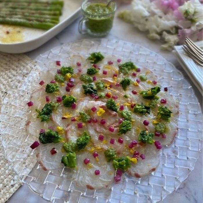 旬を味わう!鯛と菜の花のカルパッチョ