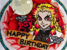 【誕生日ケーキ】煉獄さんのいちごチーズタルト☆鬼滅の刃スイーツ☆