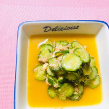 材料2つで簡単。きゅうりとツナの塩レモン和え