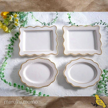 セリア100均の高見え!『フレンチゴールドフレームの食器』