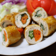 節約レシピ♪鶏むね肉の肉巻き