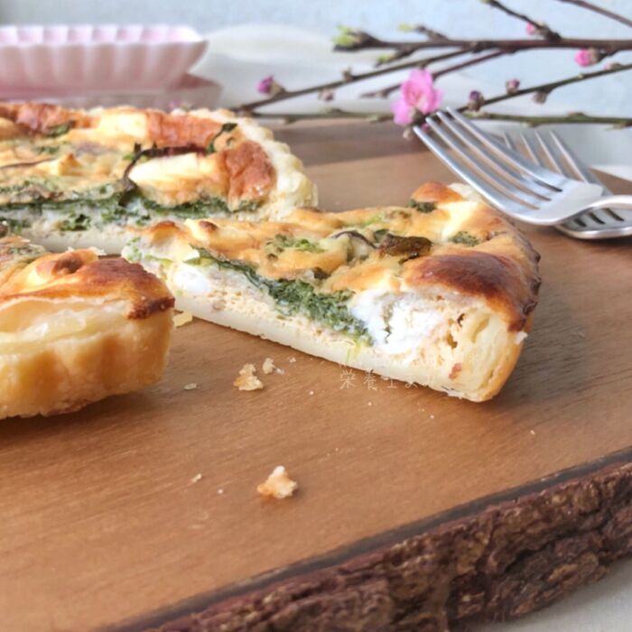 【作り置き・冷凍保存できる!】3/3ひなまつりにも❤︎菜の花とクリチの桜キッシュ