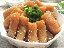 ごま油香るこんにゃくのめんつゆゆず胡椒炒め(業スー)