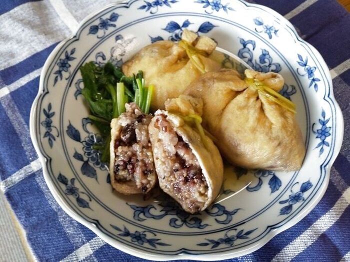 雑穀米の巾着煮