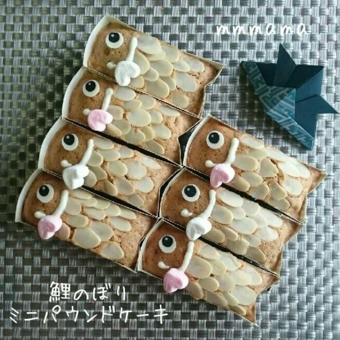 【子供の日】鯉のぼりのミニパウンドケーキ☆紅茶味☆お好みの味で☆