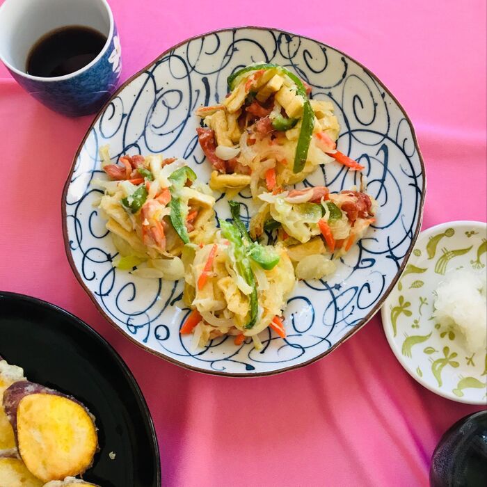 油揚げが主役のかき揚げ