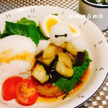 ベイマックスのおろし照り焼きハンバーグ☆焼きナスをのせて☆