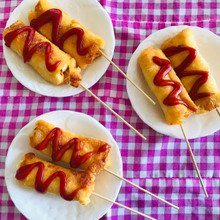 のビーる!チーズハットグを作ってみました。(*゚∀゚*)