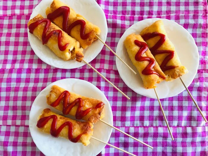 のビーる!チーズハットグを作ってみました。(*゚∀゚*)