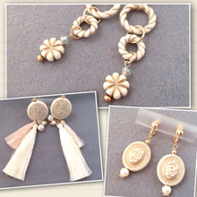 100均ハンドメイド♪アンティークビーズで作る大人可愛いイヤリング