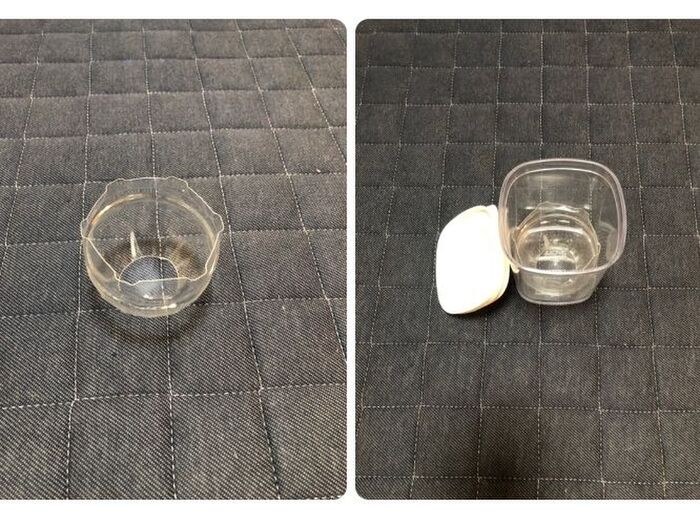 作ったスタンドを容器にセット