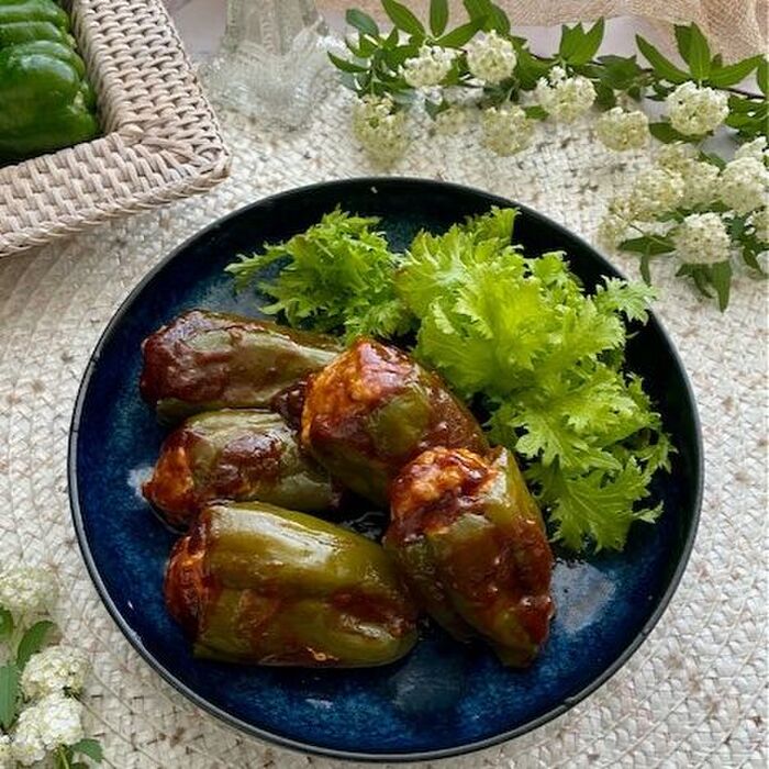 レンジで時短簡単!みんな大好きピーマンの肉詰め