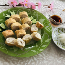 鶏ミンチで油揚げロール^O^☆♪