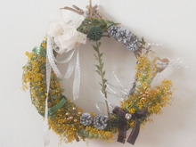 「ミモザのリース」 できました!!