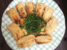 ほとんどキャベツの油揚げ肉詰め、ほぼトースター任せ(ダイエット、ヘルシー)