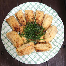 ほとんどキャベツの油揚げ肉詰め、ほぼトースター任せ(ダイエット、ヘルシー)