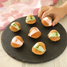 市販のお菓子で作る『桜と抹茶のひとくちマリトッツォ風』