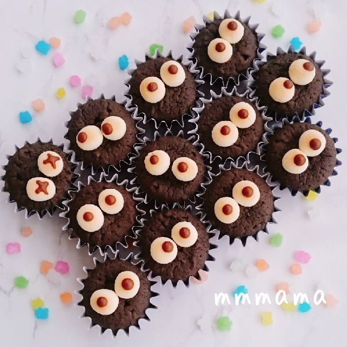 簡単!まっくろくろすけのカップケーキ☆