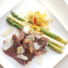 ミモザ仕様のウフマヨde春のWメインプレート