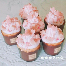 桜満開☆桜香る桜カップケーキ☆合格祈願スイーツにも