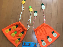 フェルト巾着と小物入れ パイナップル