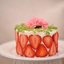 あまおうイチゴとカーネーションのスマッシュケーキ