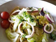 イカとキャベツのバター醤油パスタ