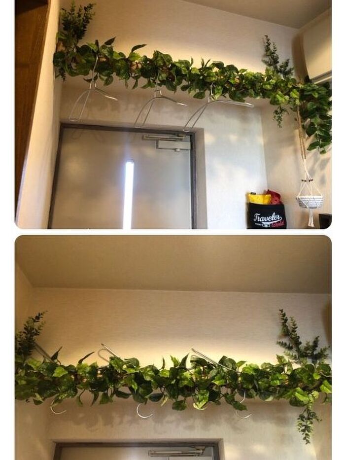 ハンガーの使用時と未使用時