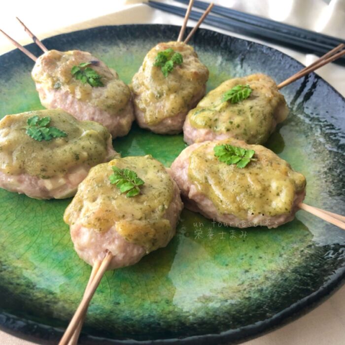 【トースターで焼くだけ‼︎】お弁当にオススメ☆鶏つくねの木の芽焼き