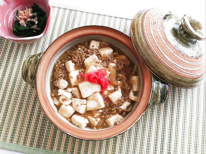 簡単!スピードメニュー!食材4つでご飯がすすむ!辛くない すき焼き風マーボー豆腐