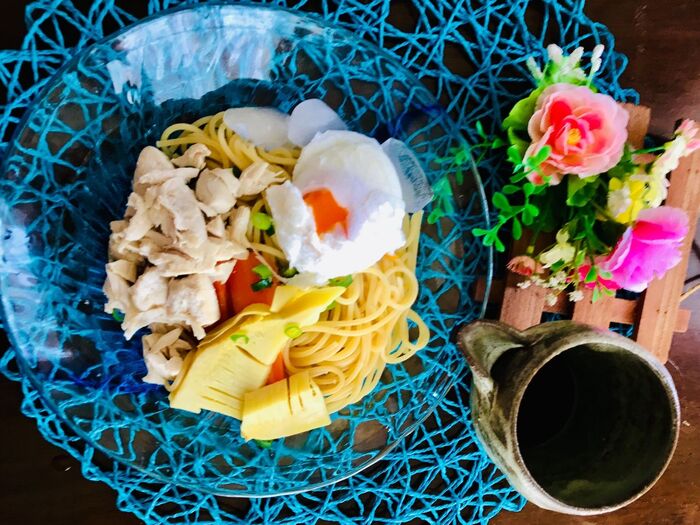 筍ととりささみの和風パスタ