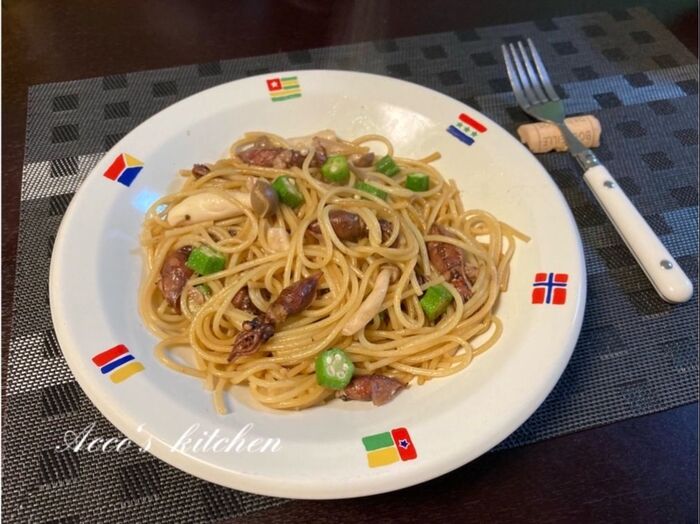 ☆今が旬!ムチムチ感がたまらない!ホタルイカの和風ガーリックパスタ☆