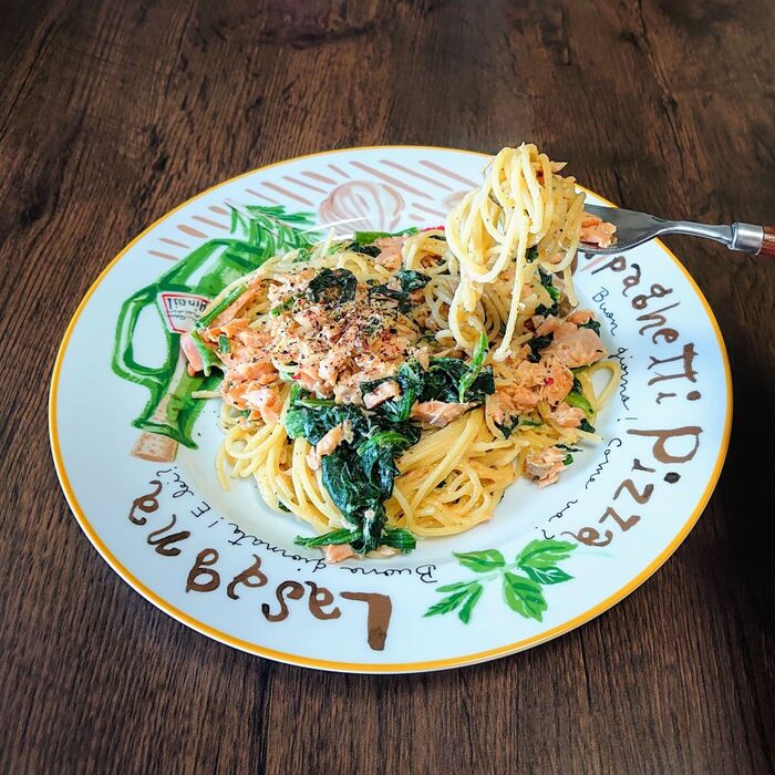 【時短★簡単】🌽コーンスープと鮭フレークのクリームパスタ