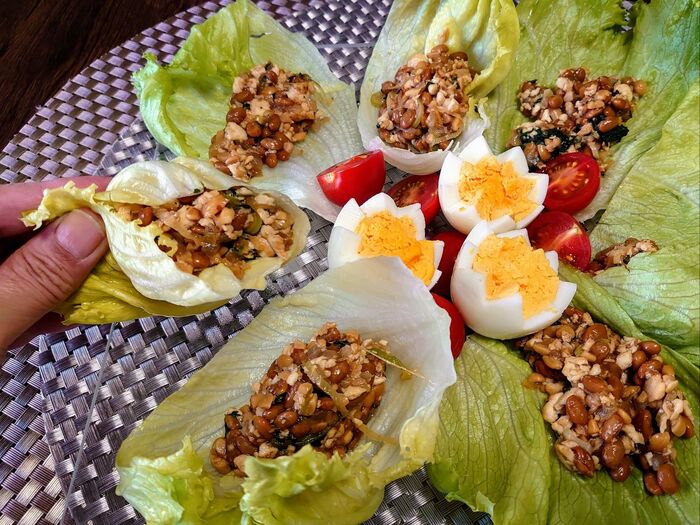 一口でほお張ります😀