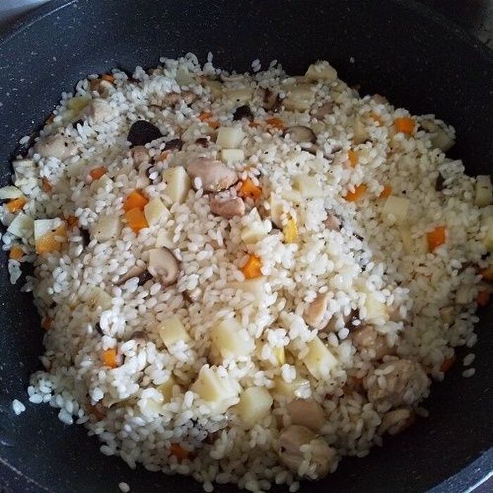 もち米を加える