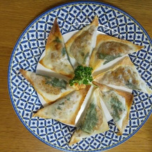 納豆と豚肉の焼き春巻き