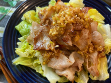 カリカリ豚バラキャベツの香味だれ