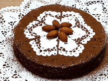 簡単ガトーショコラ!粉糖→レースペーパー→ココアパウダーで…レースーパー模様が…