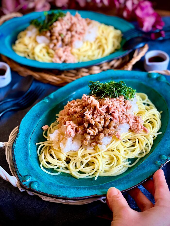 なんどもリピ♡楽うま〜♡超カンタン！パパっとつくれる納豆の和風パスタ﻿