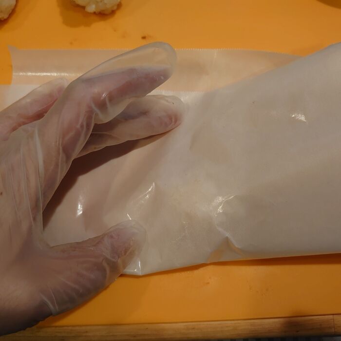 クッキングシートを被せて