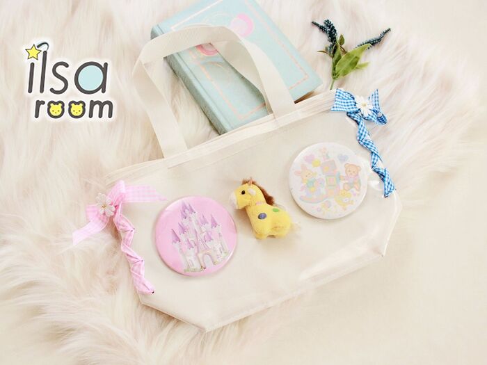 100均リメイク♥︎痛バッグ リボンでレースアップDeco