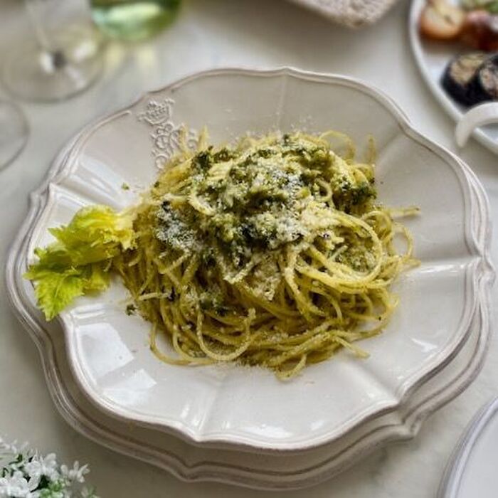 セロリの葉っぱのスパゲッティ